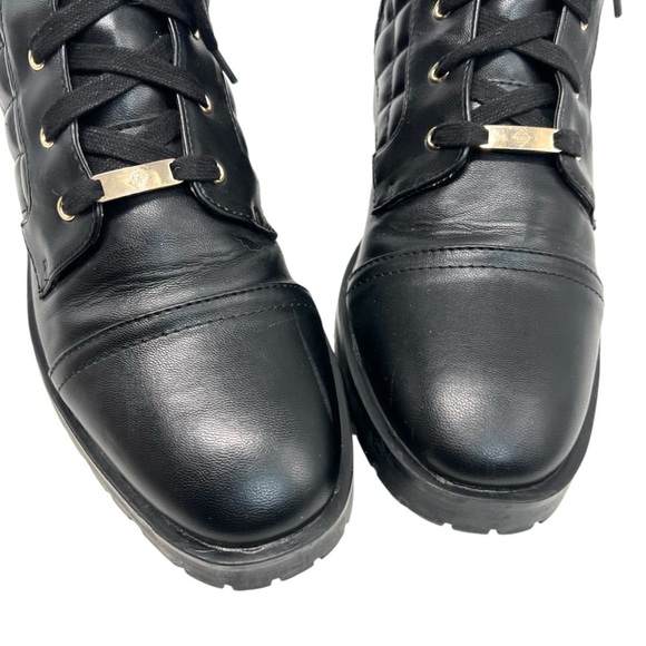 Nanette Lepore Idalia Black Quilted Combat Boots Lugg Sole Women’s 10 - Picture 5 of 14